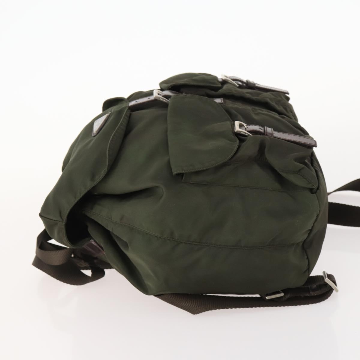 PRADA Backpack Nylon Khaki Silver