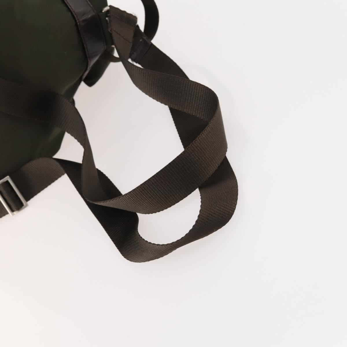 PRADA Backpack Nylon Khaki Silver