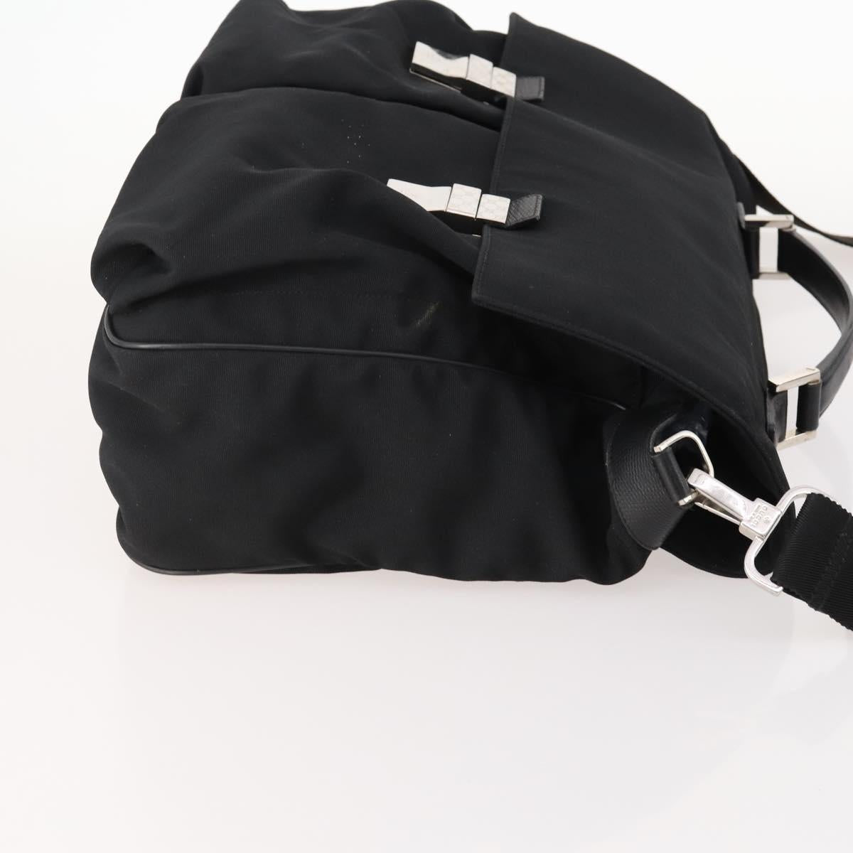 GUCCI Shoulder Bag Nylon 2way Black Silver