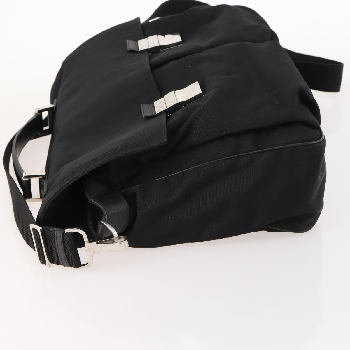 GUCCI Shoulder Bag Nylon 2way Black Silver