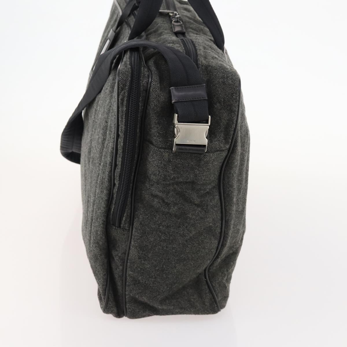 PRADA Boston Bag felt Gray Silver