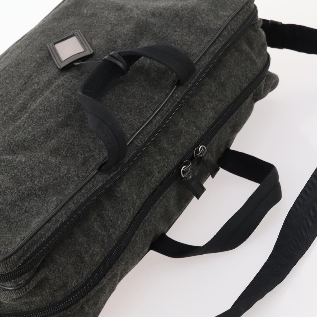 PRADA Boston Bag felt Gray Silver