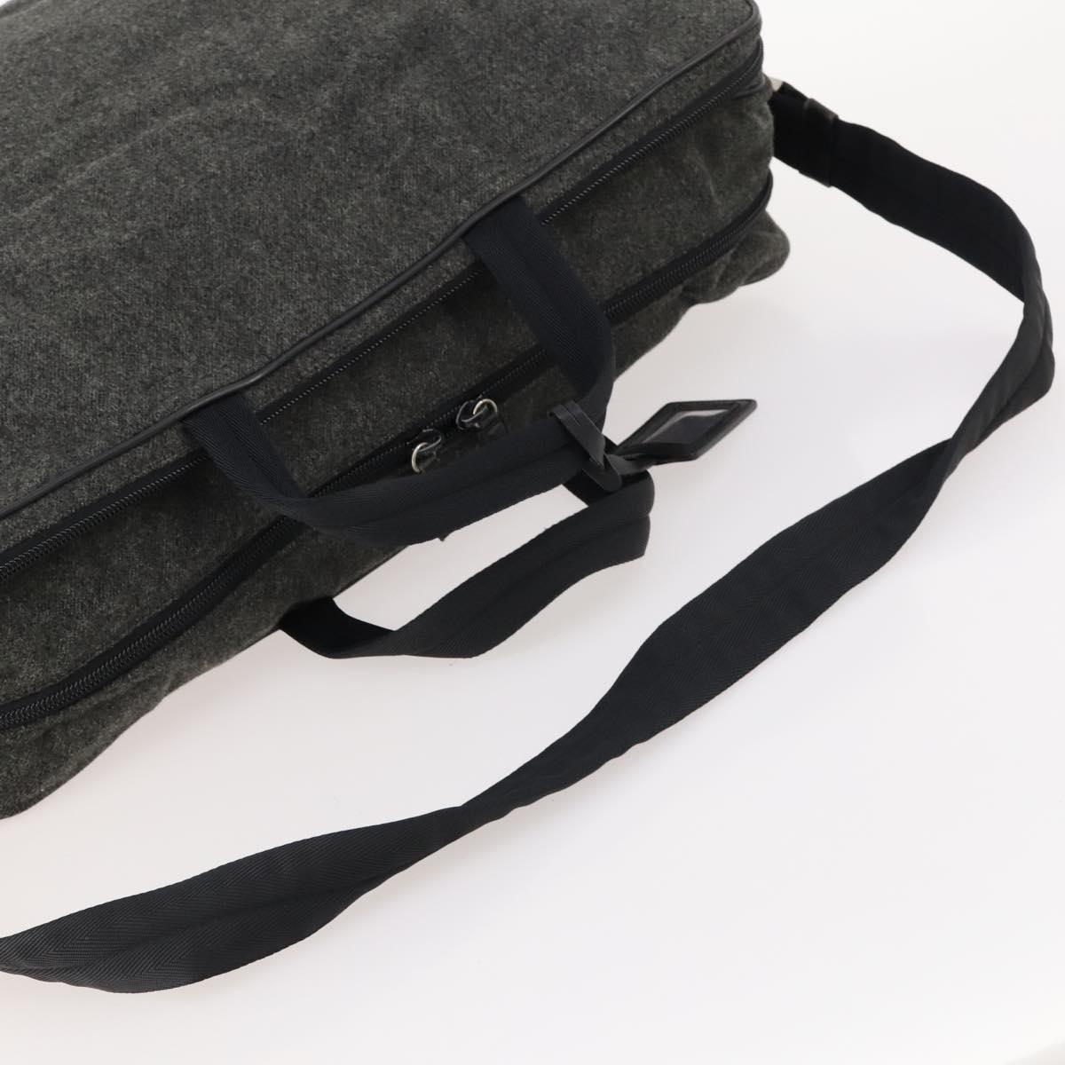 PRADA Boston Bag felt Gray Silver