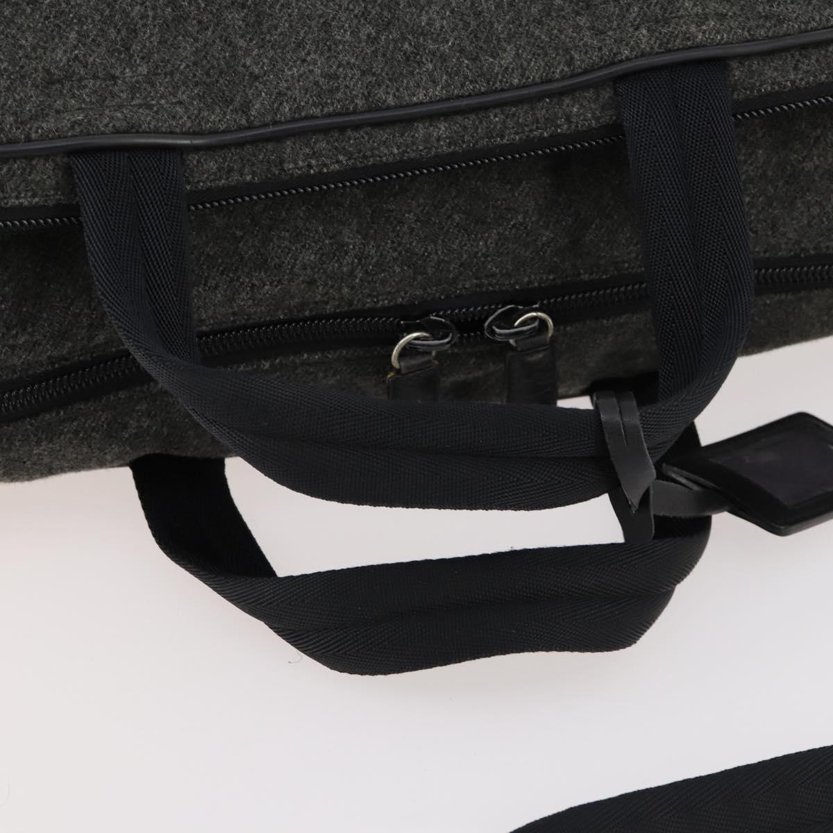 PRADA Boston Bag felt Gray Silver