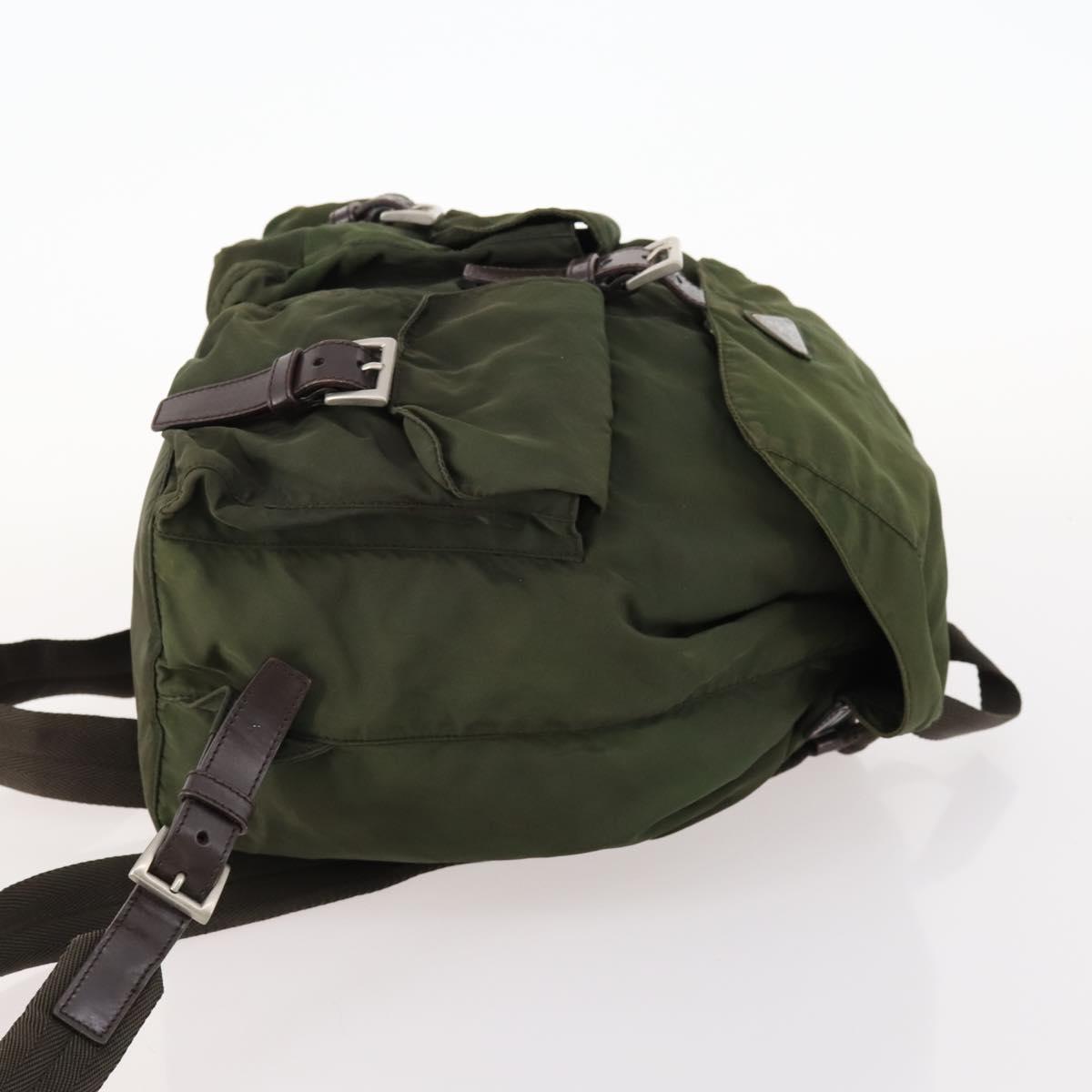 PRADA Backpack Nylon Khaki Silver
