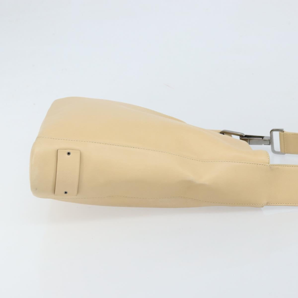 GUCCI Shoulder Bag Leather Beige Silver 91761