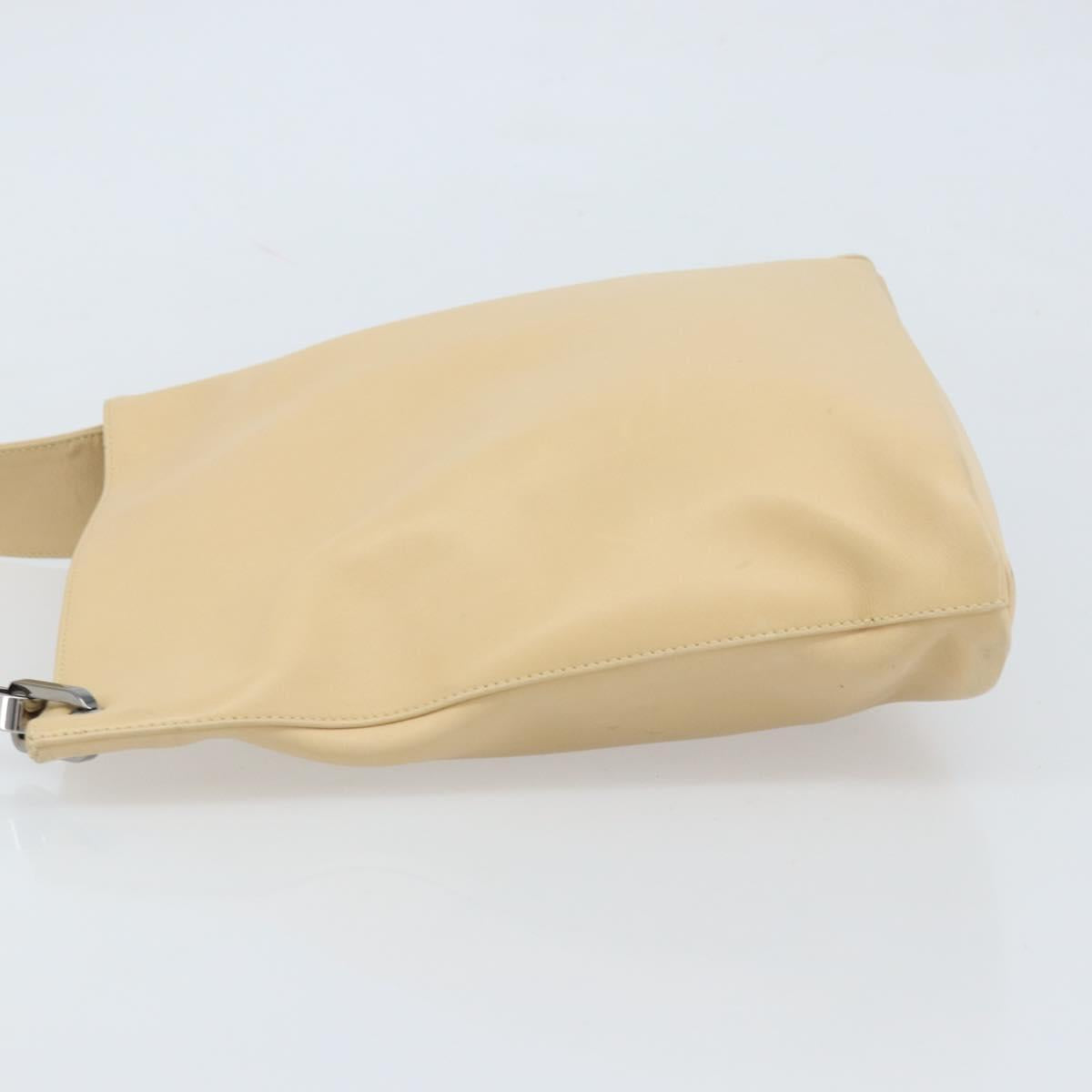 GUCCI Shoulder Bag Leather Beige Silver 91761