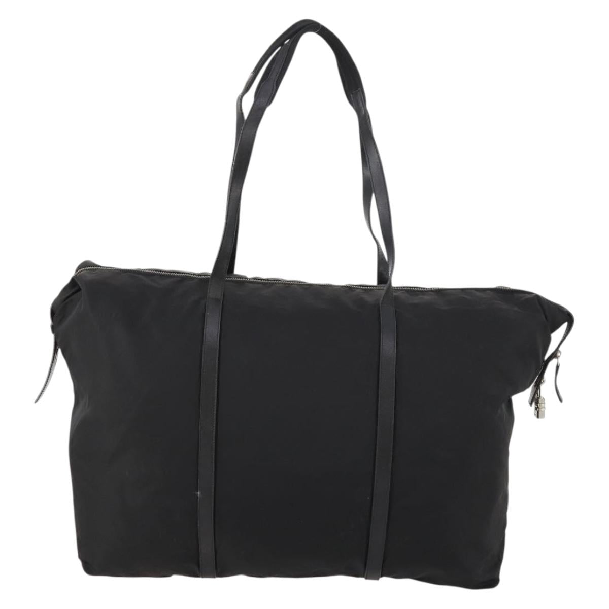 PRADA Boston Bag Nylon Black Silver