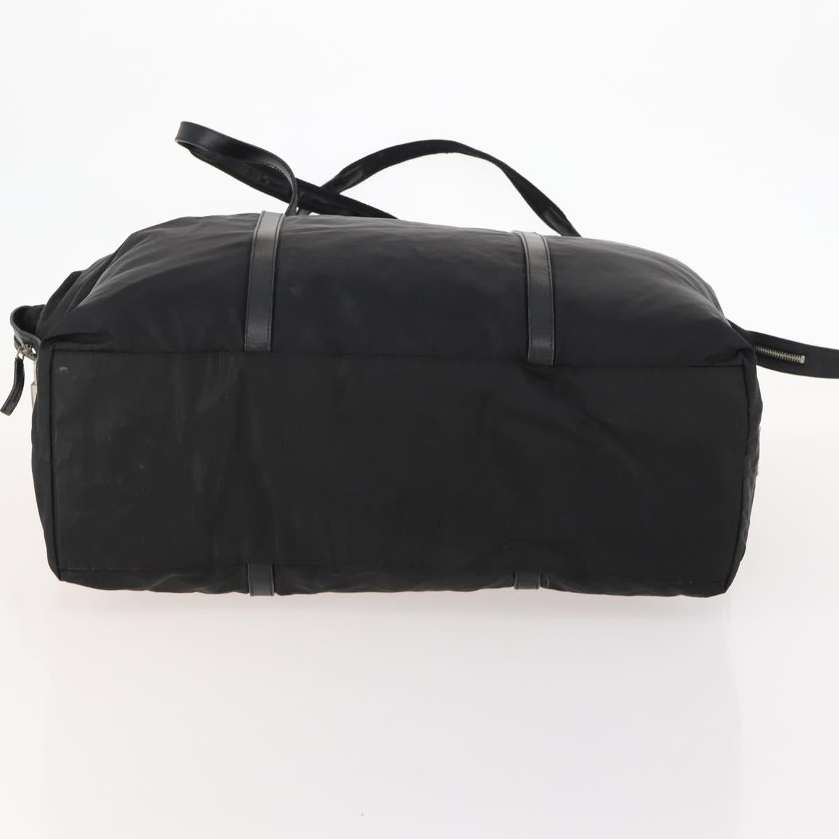 PRADA Boston Bag Nylon Black Silver