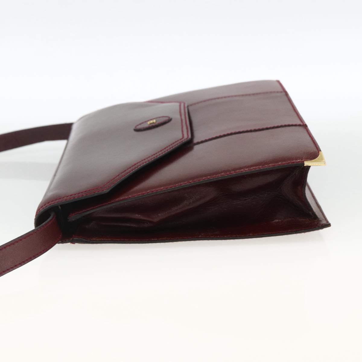 BALLY Shoulder Bag Leather Bordeaux Gold