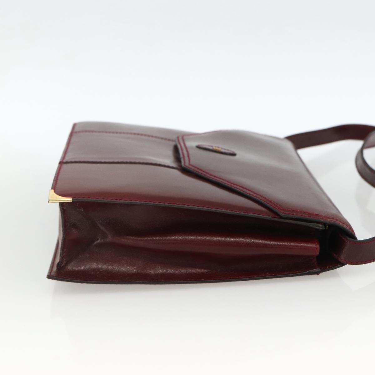 BALLY Shoulder Bag Leather Bordeaux Gold