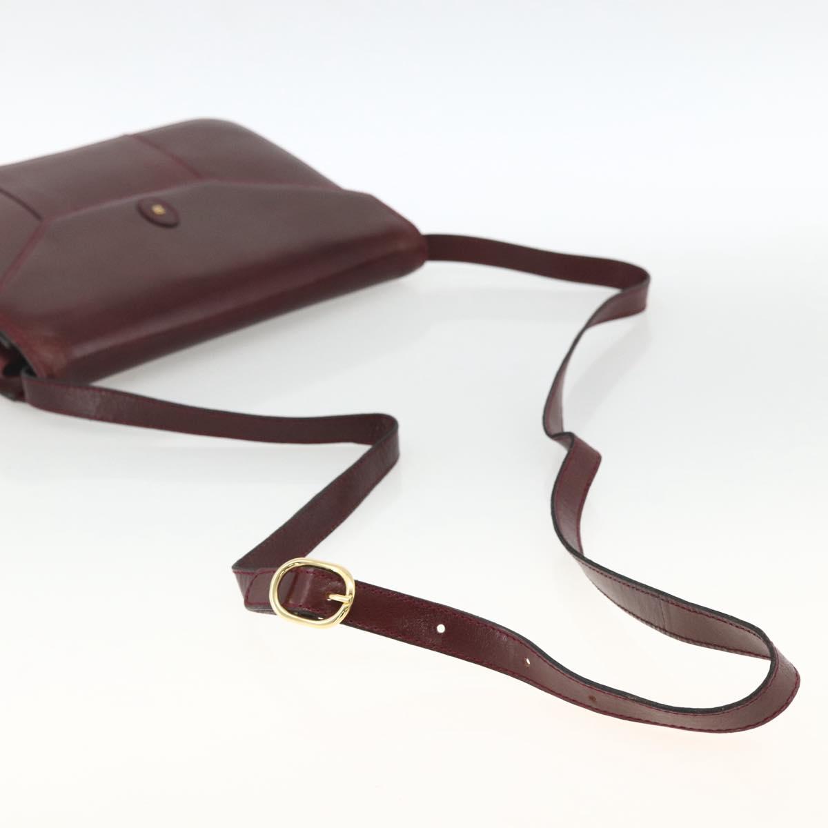 BALLY Shoulder Bag Leather Bordeaux Gold