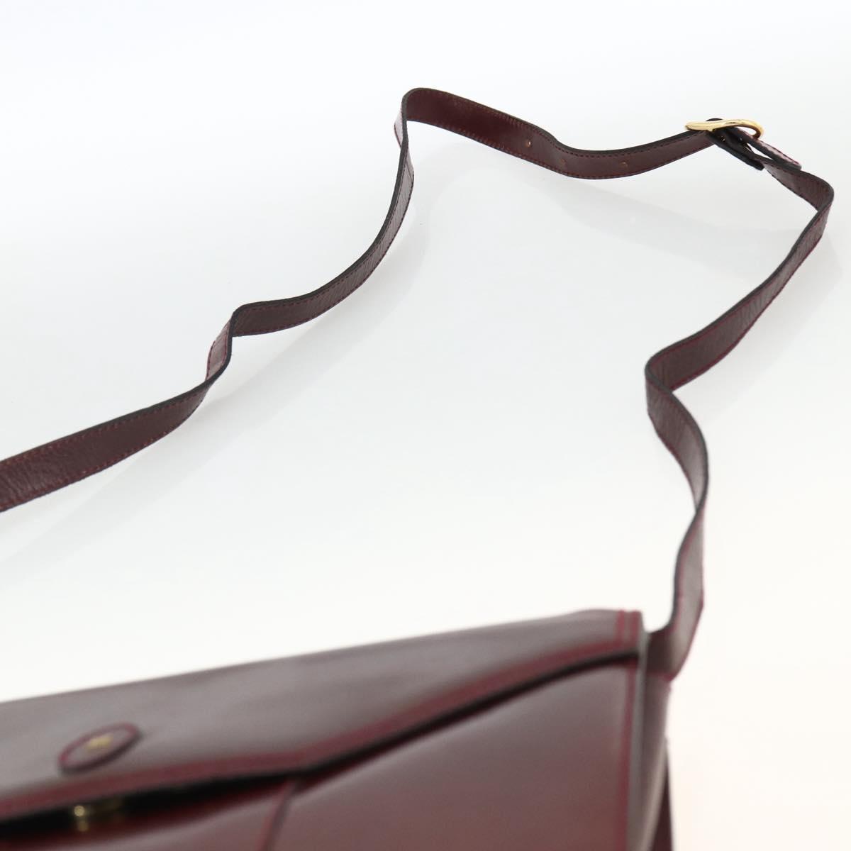 BALLY Shoulder Bag Leather Bordeaux Gold