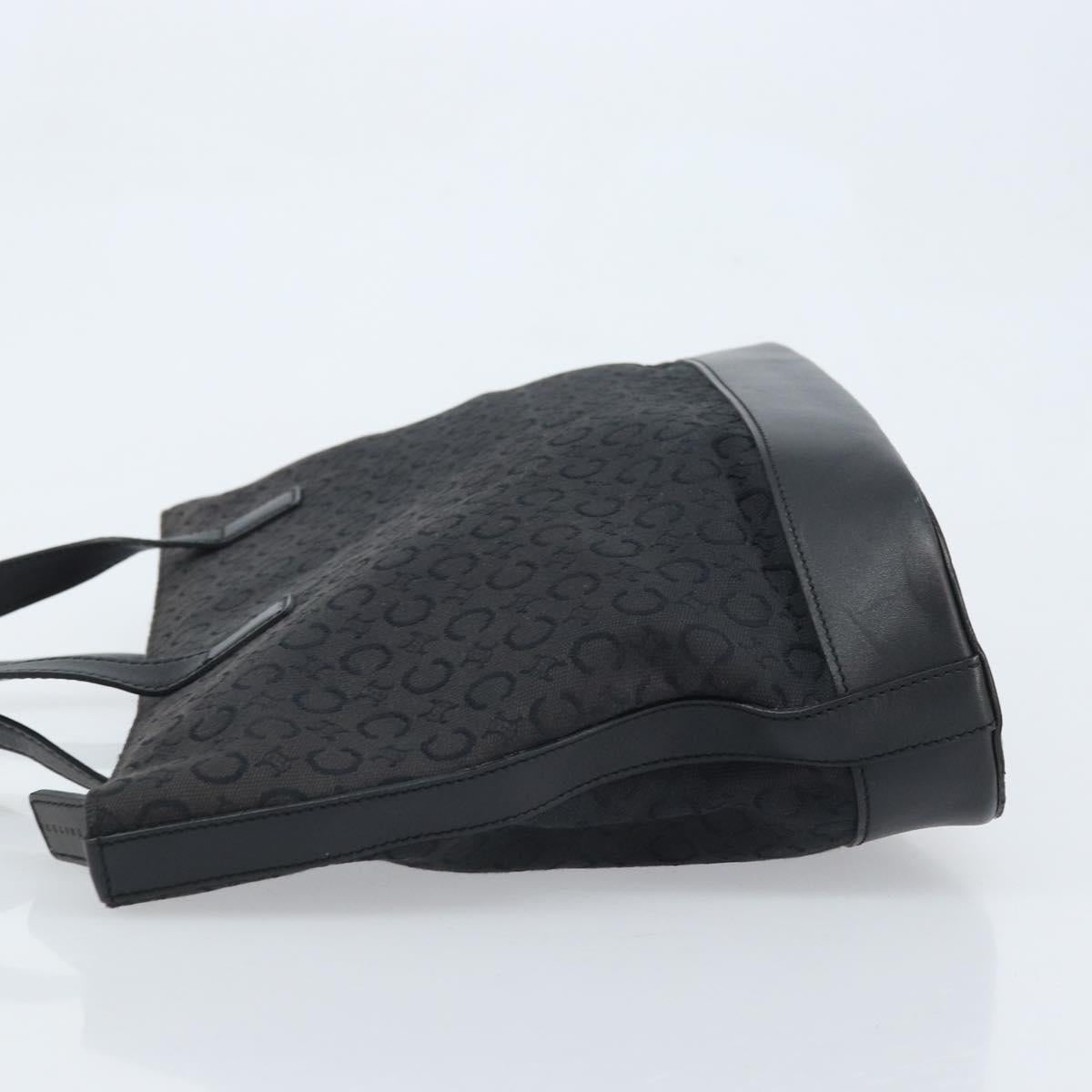 CELINE C Macadam Canvas Tote Bag Black Silver