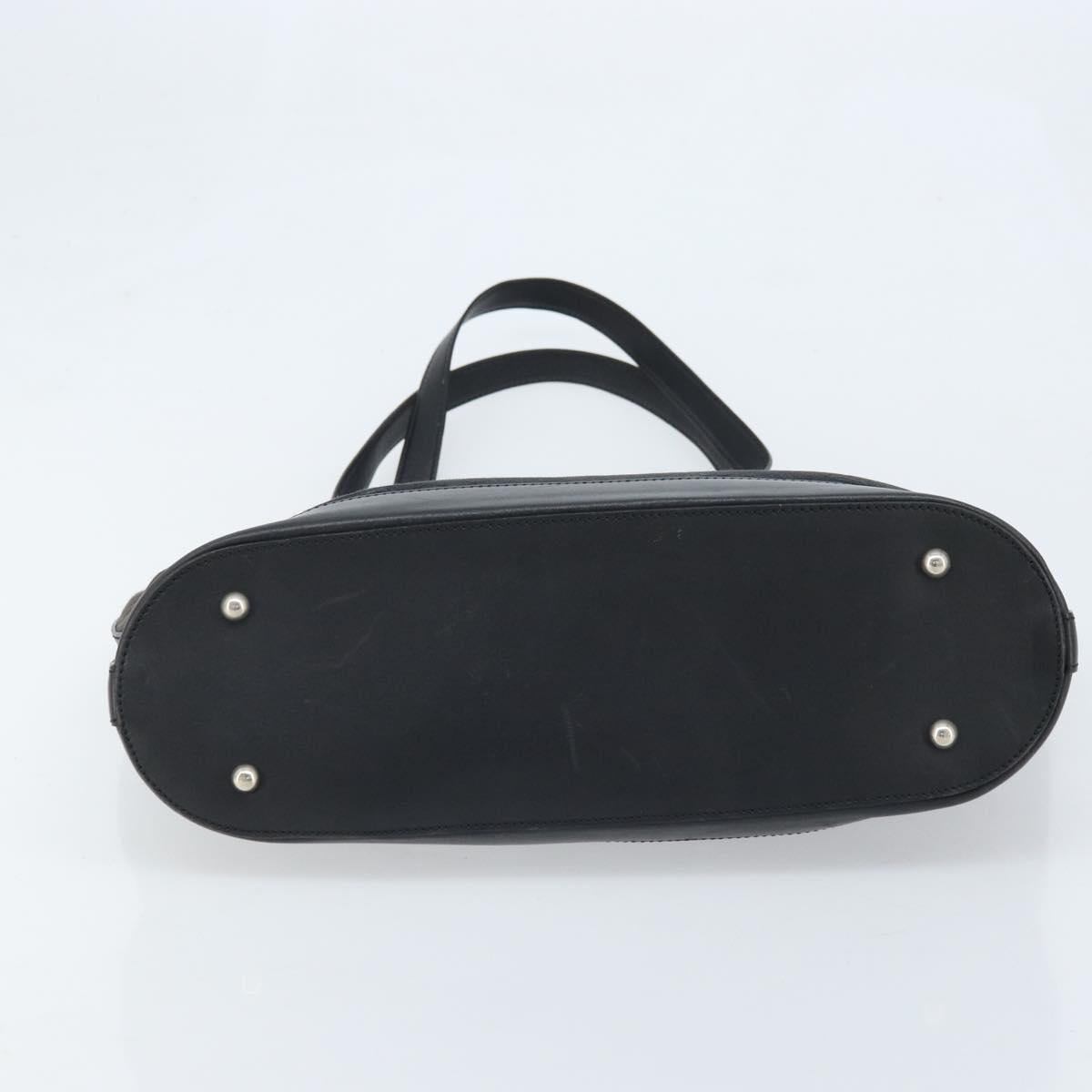 CELINE C Macadam Canvas Tote Bag Black Silver
