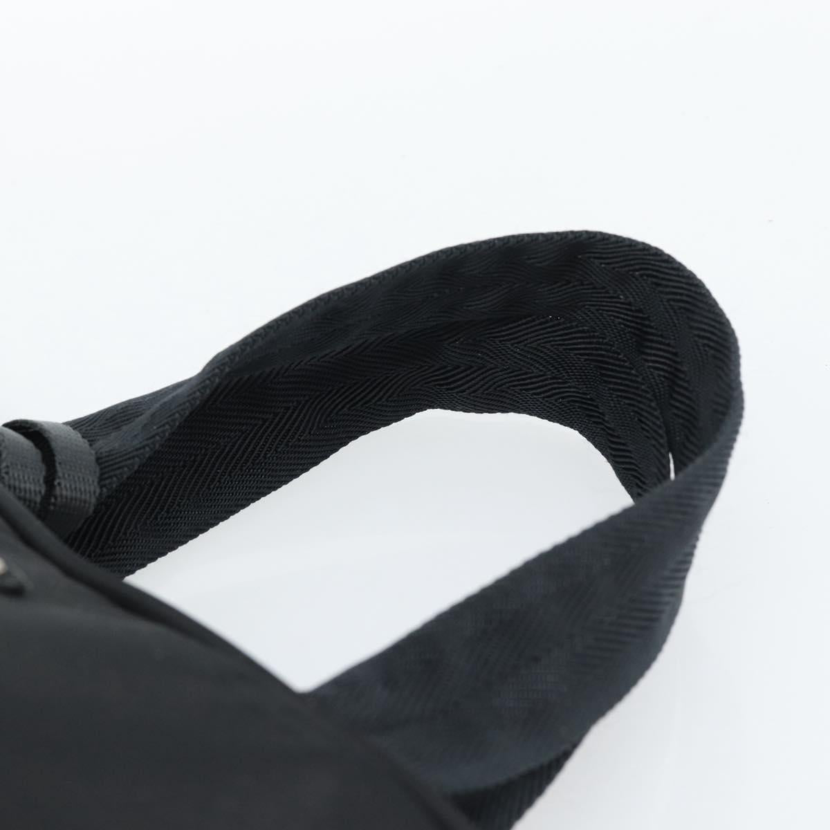 PRADA Hand Bag Nylon Black Silver