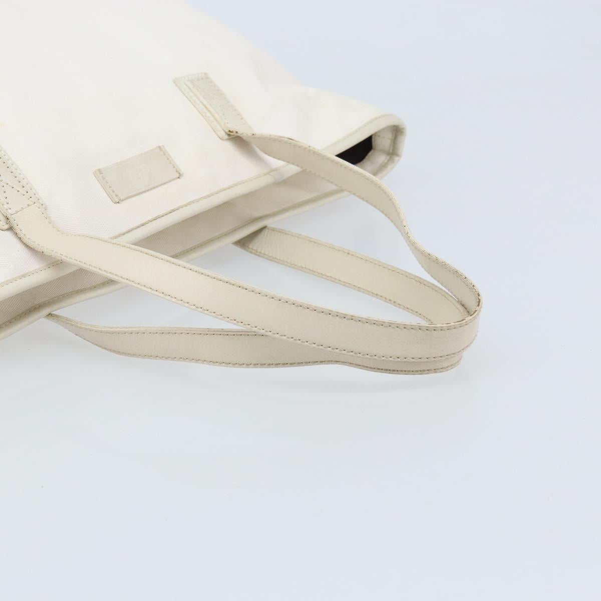 GUCCI GG Implementation Tote Bag PVC White Silver 211137