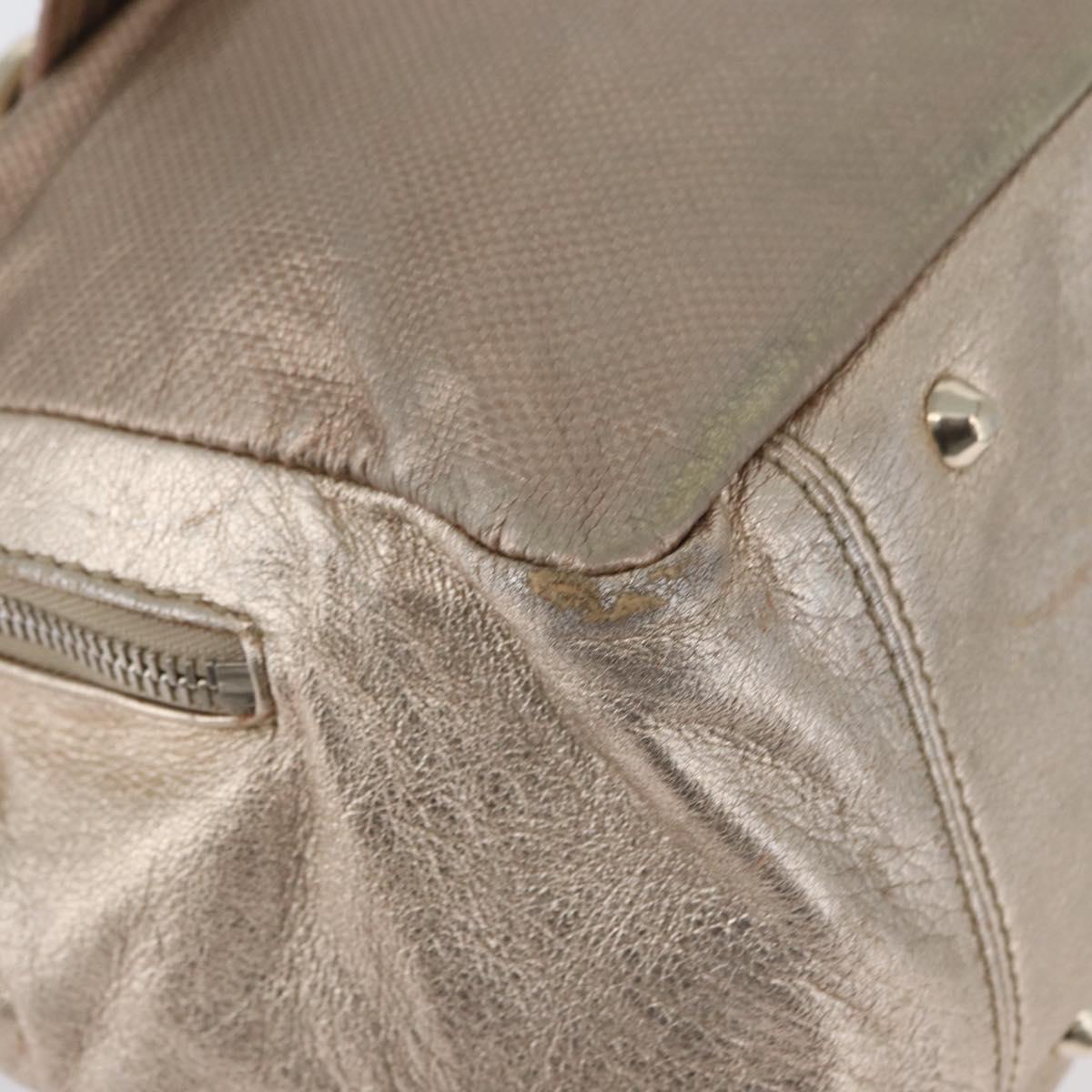 Chloe Hand Bag Leather Beige Gold