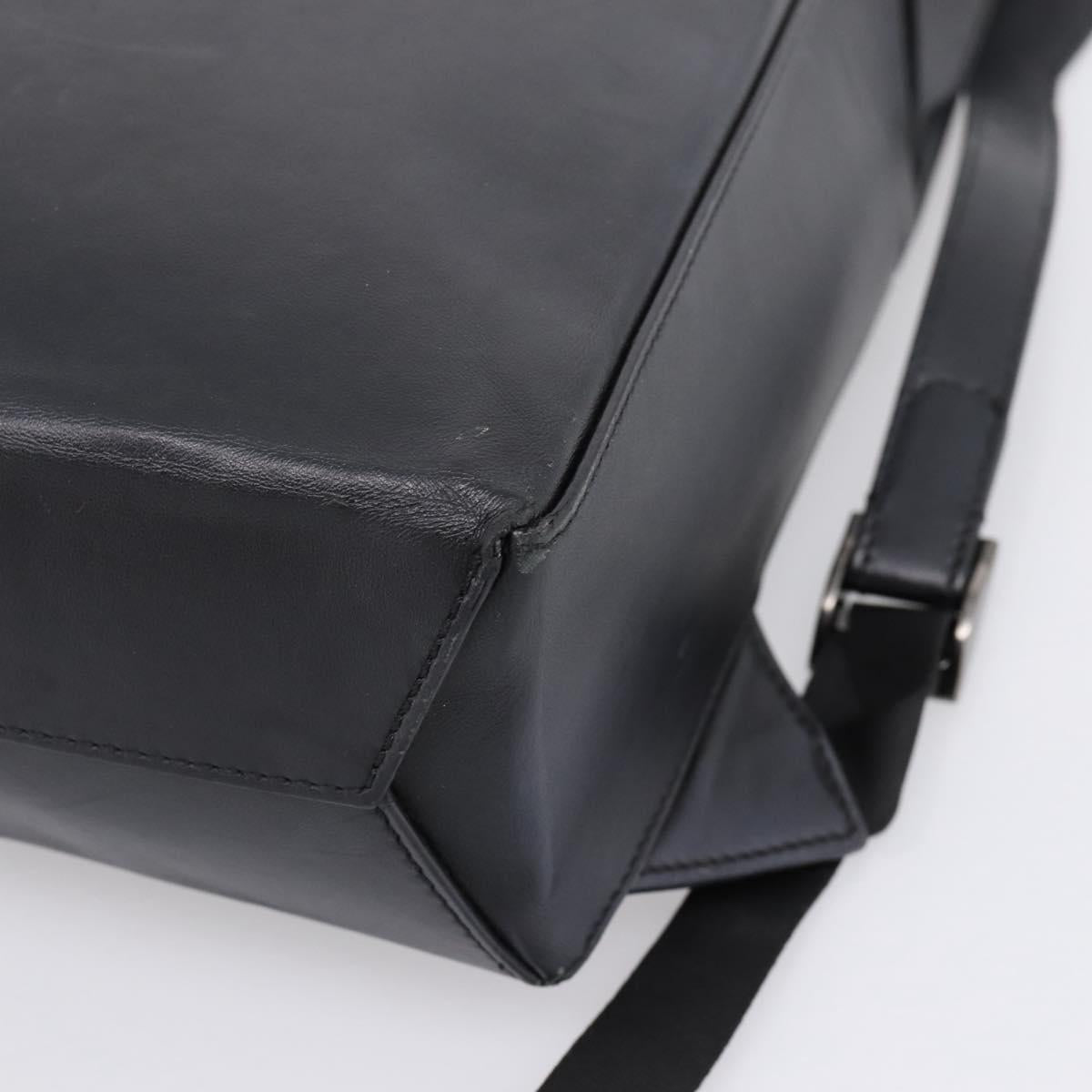 FENDI Backpack Leather Black Silver