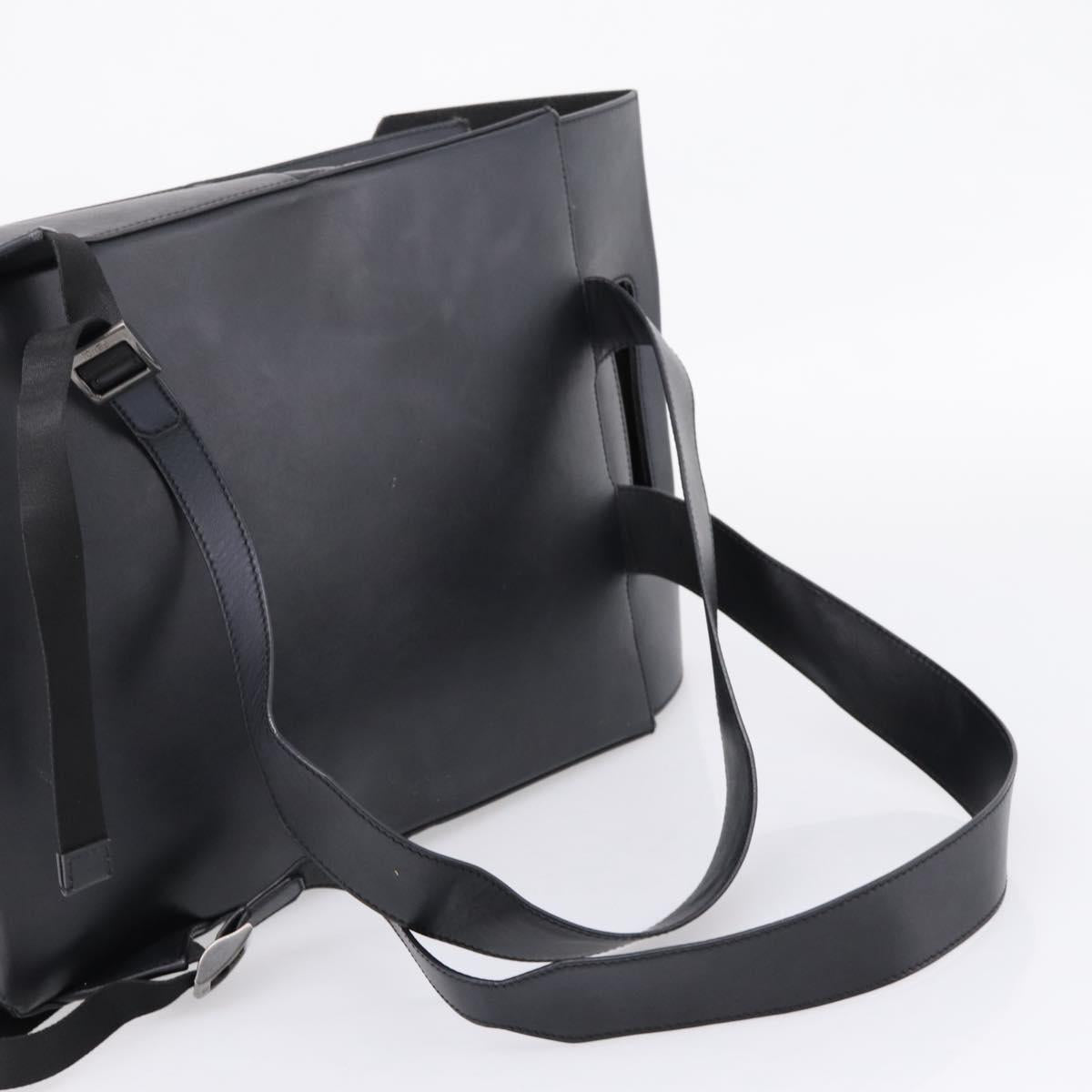 FENDI Backpack Leather Black Silver