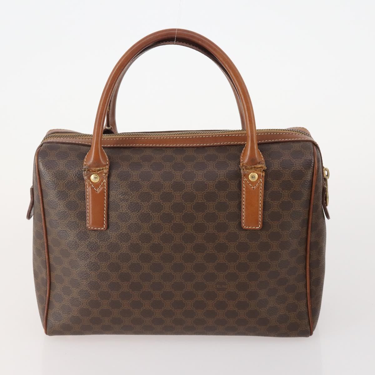 CELINE Macadam Canvas Hand Bag PVC Leather 3 Set Brown Black