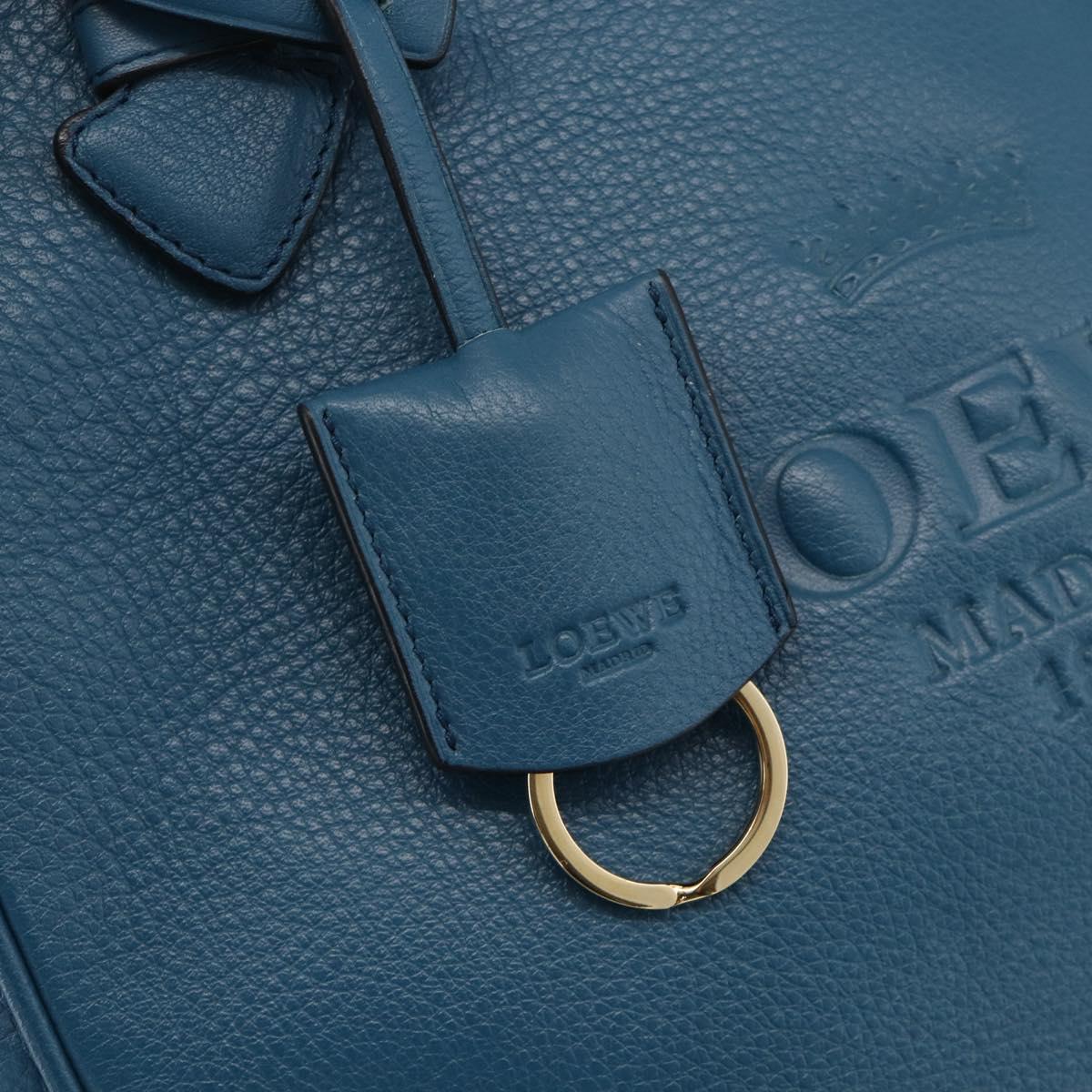 LOEWE Heritage Tote Bag Leather Gold Blue