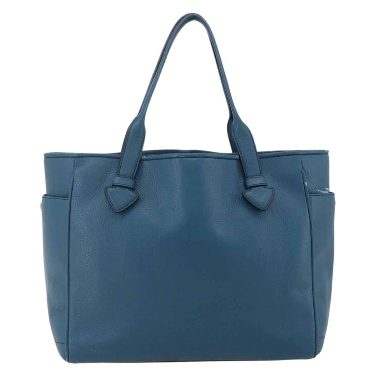 LOEWE Heritage Tote Bag Leather Gold Blue