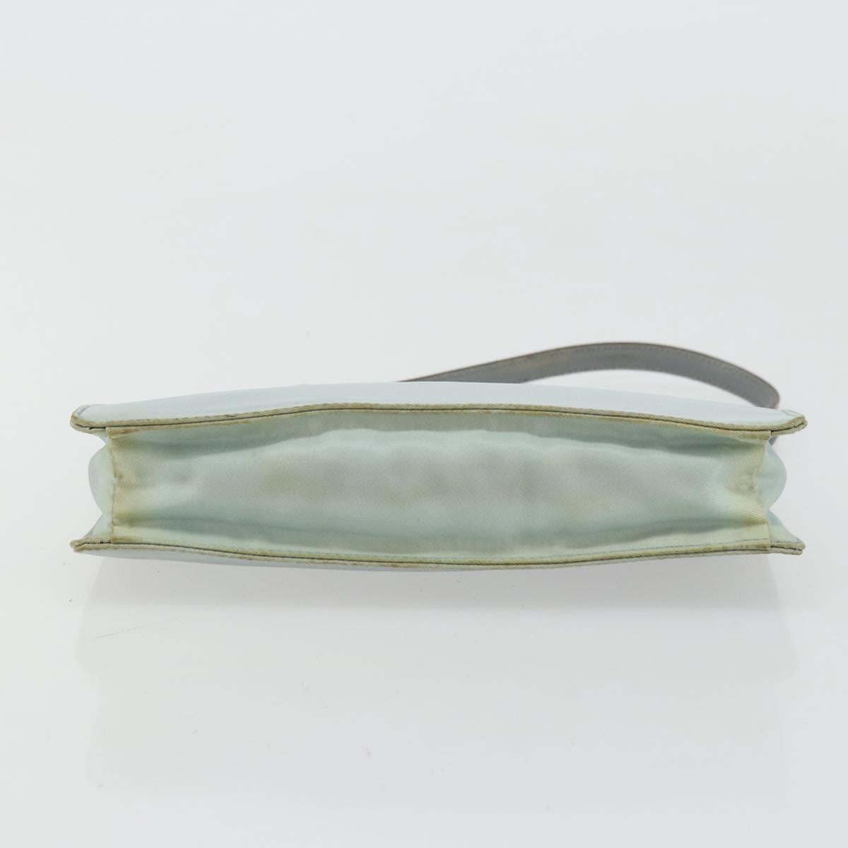 PRADA Accessory Pouch Nylon Light Blue Gold