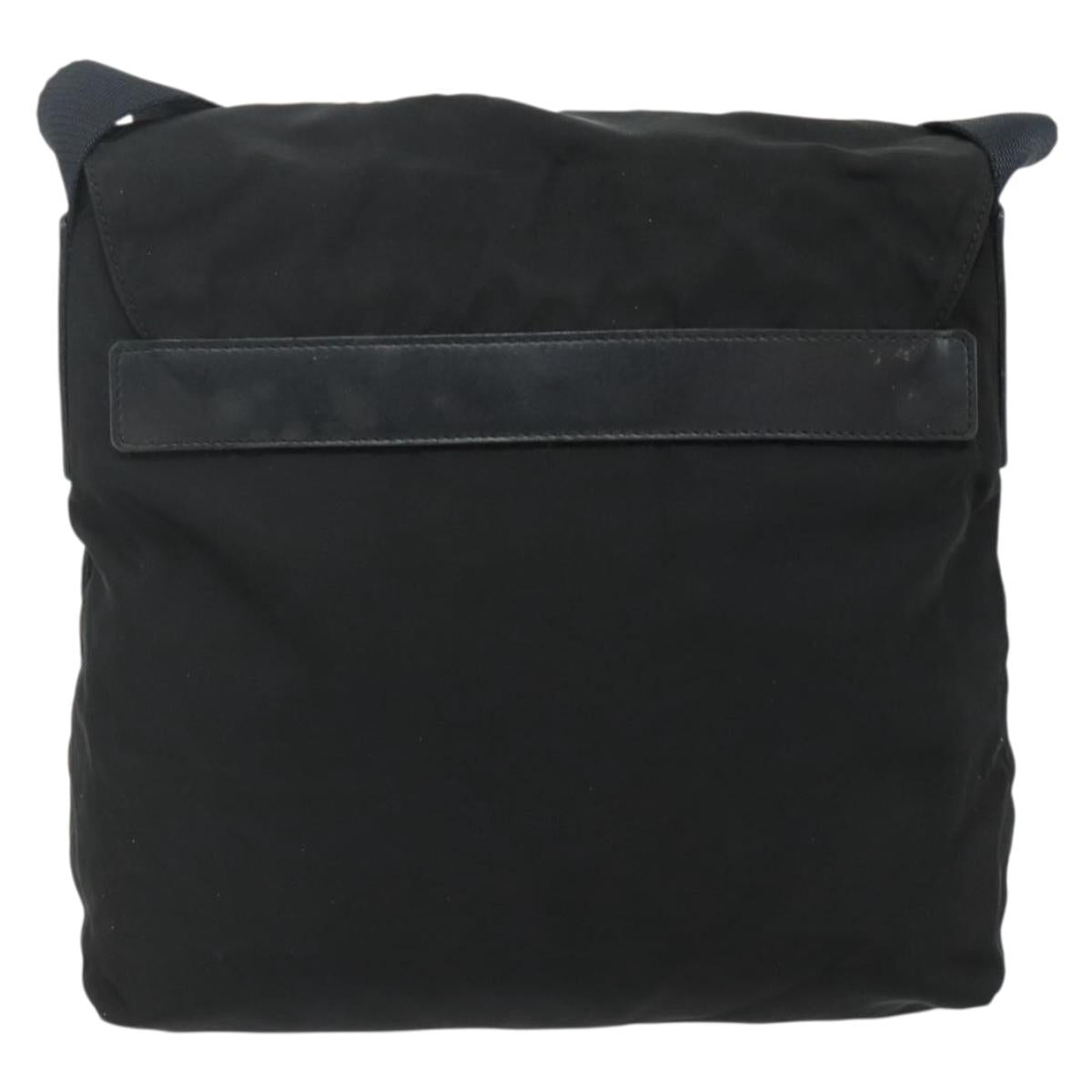 PRADA Shoulder Bag Nylon Black Silver