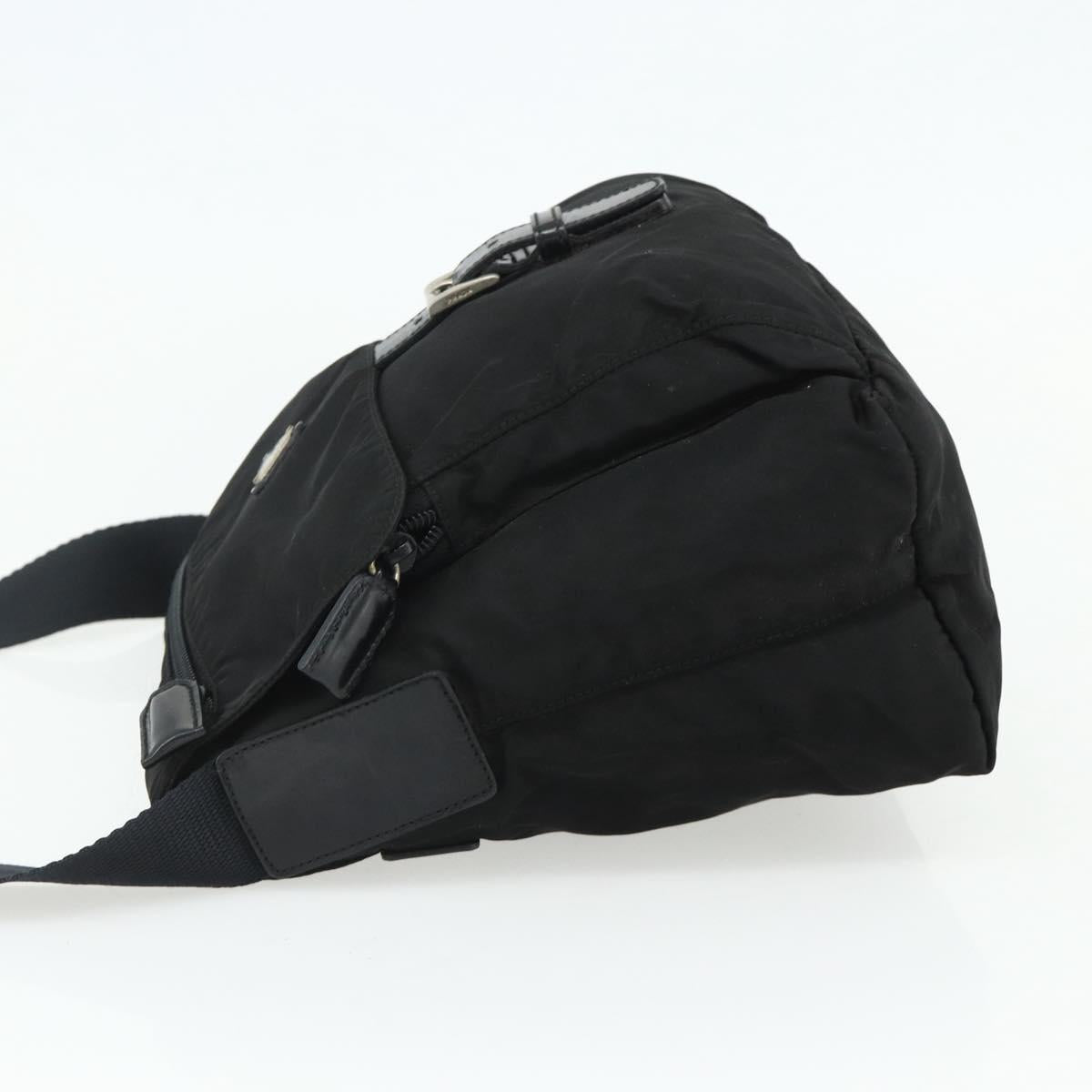 PRADA Shoulder Bag Nylon Black Silver