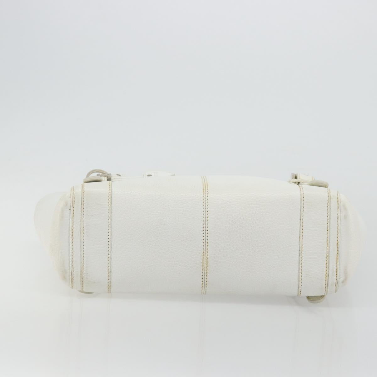 LOEWE Hand Bag Leather White Silver