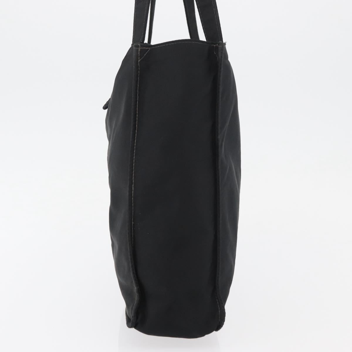 CHANEL Hand Bag Nylon Black Silver CC