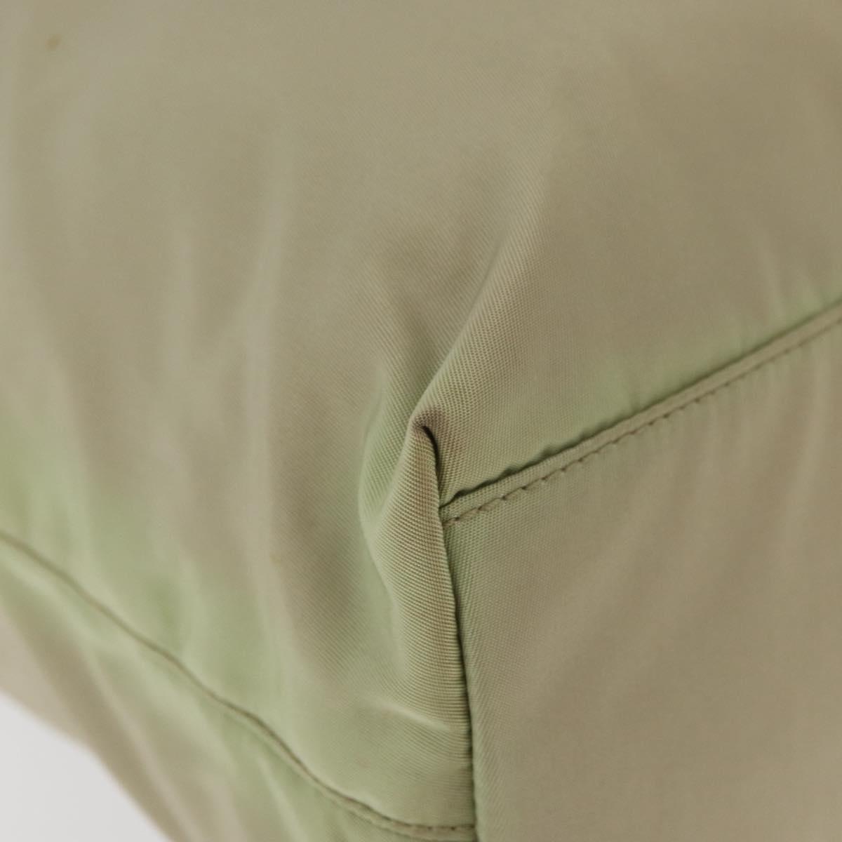 PRADA Hand Bag Nylon Green Silver