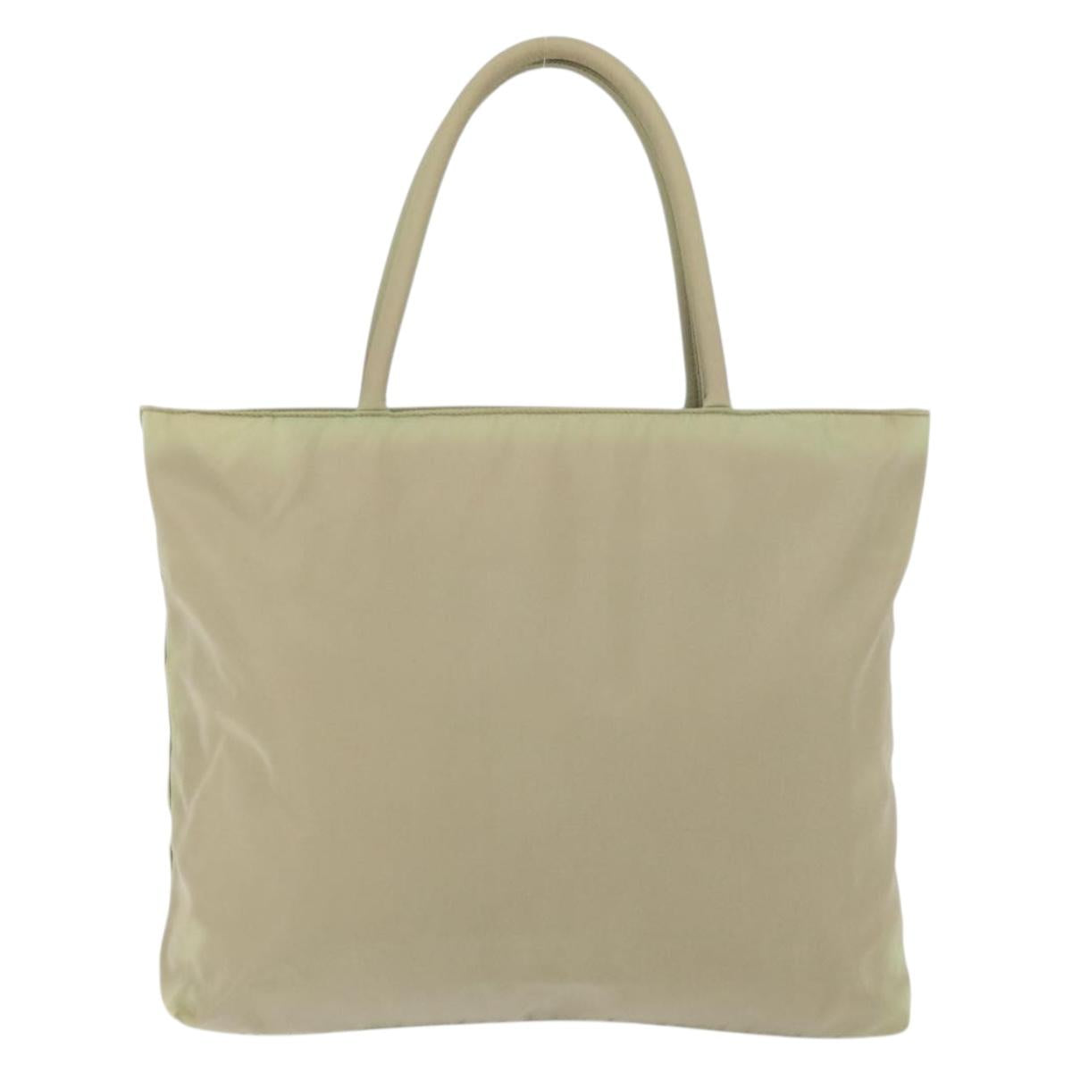 PRADA Hand Bag Nylon Green Silver