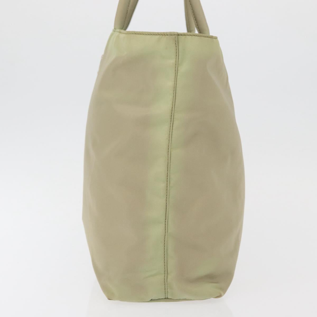 PRADA Hand Bag Nylon Green Silver