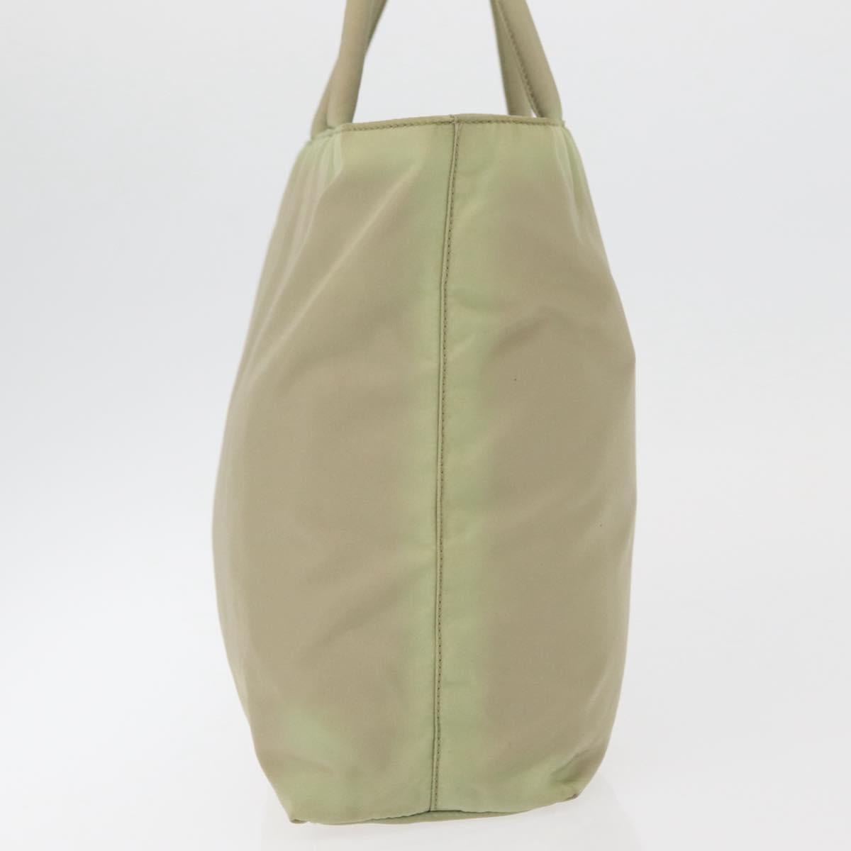 PRADA Hand Bag Nylon Green Silver