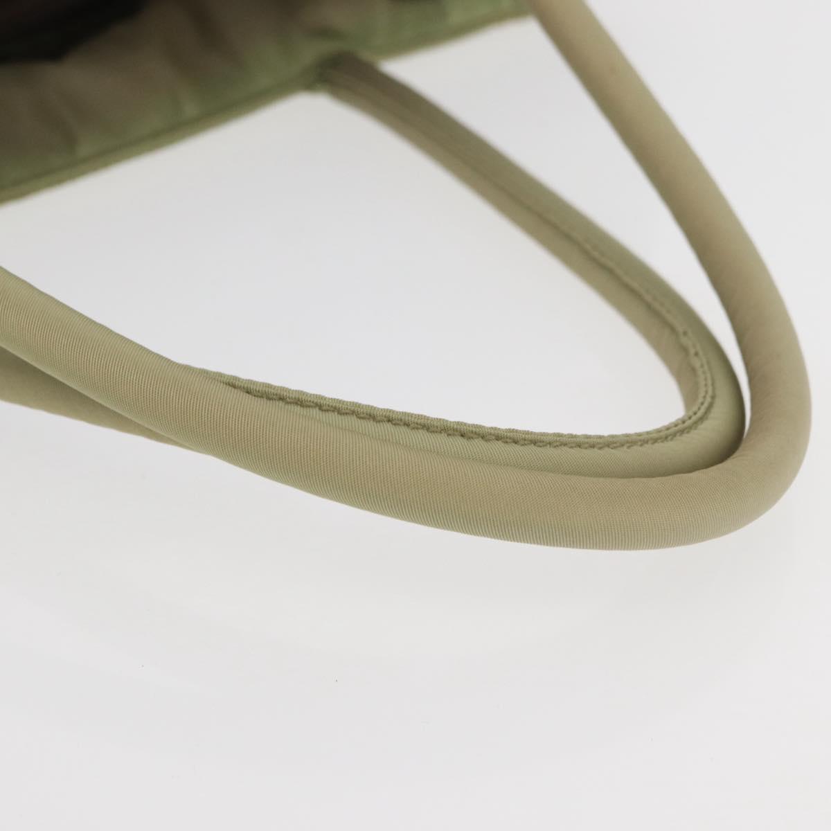 PRADA Hand Bag Nylon Green Silver