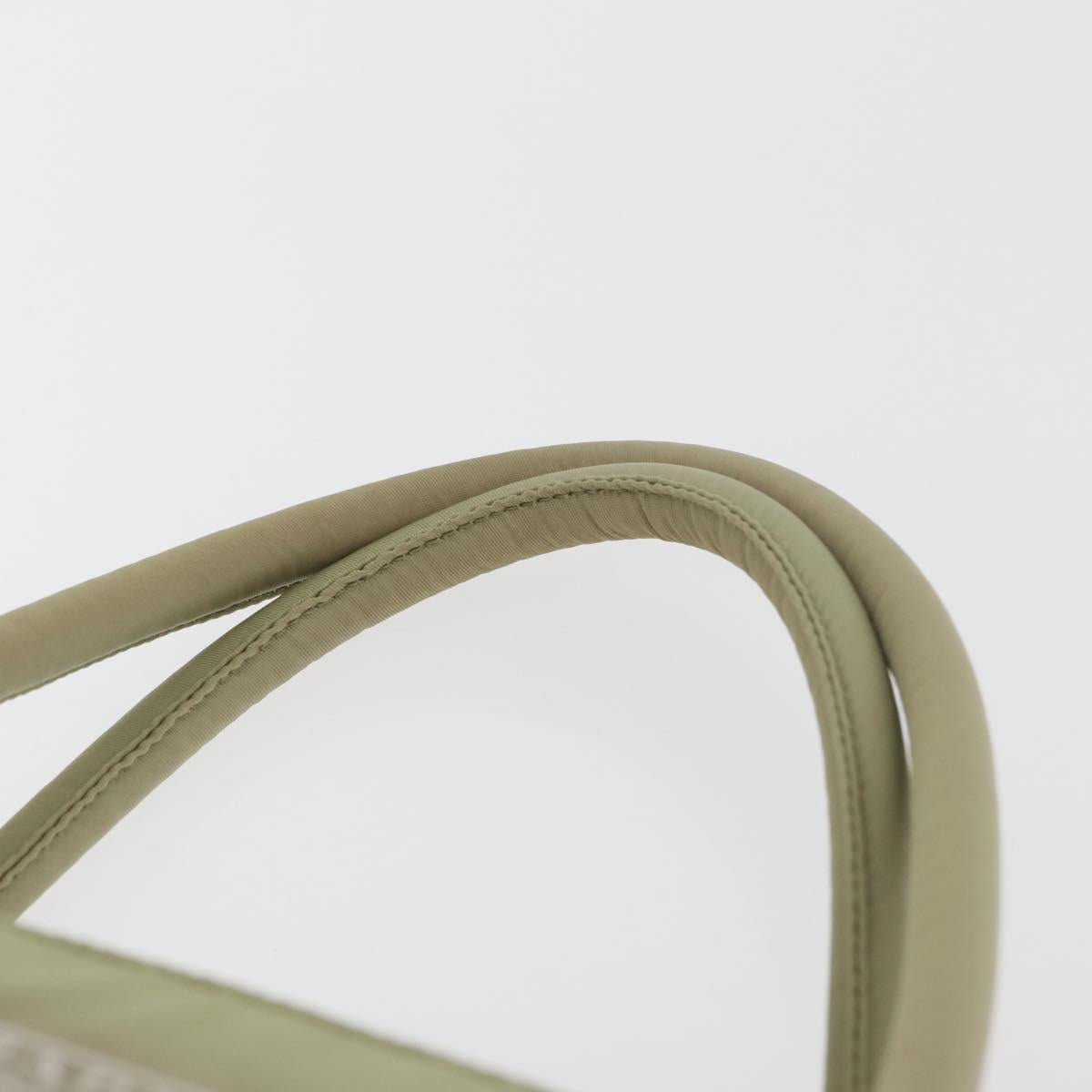 PRADA Hand Bag Nylon Green Silver