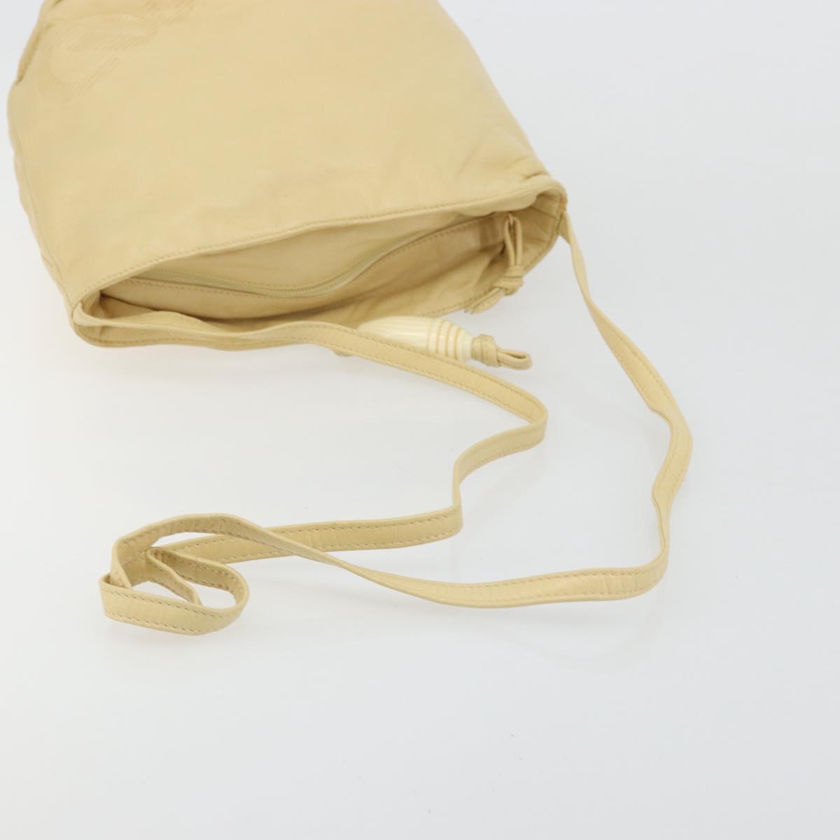 LOEWE Anagram Shoulder Bag Leather Beige