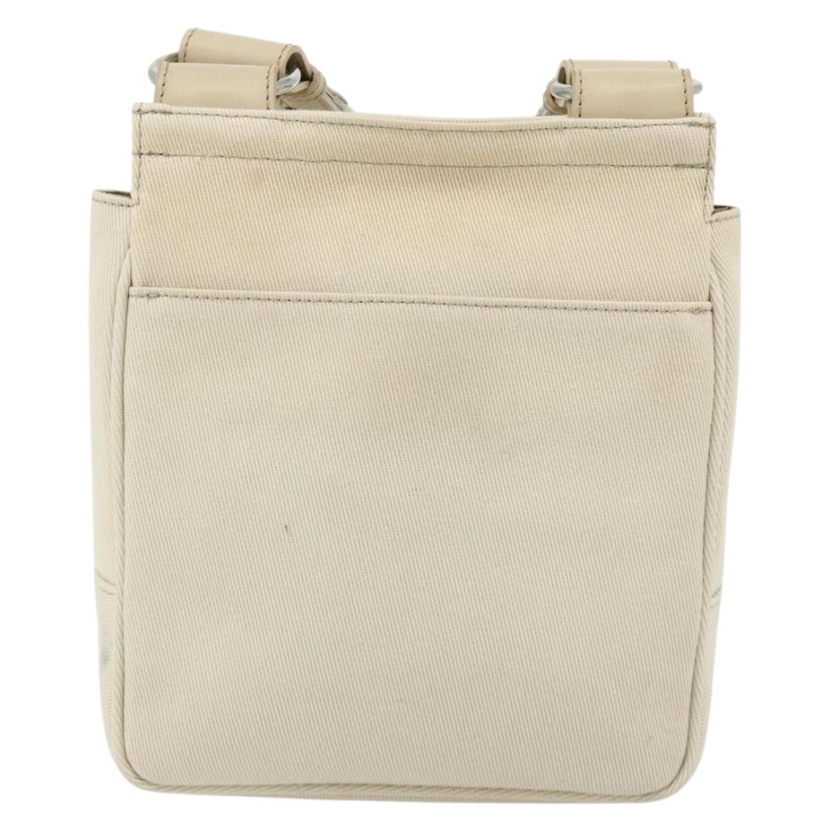 BURBERRY Blue Label Shoulder Bag Canvas Beige Silver