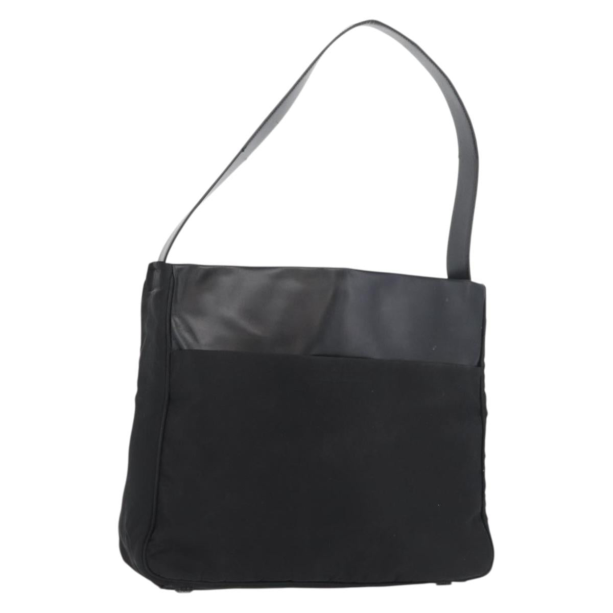 PRADA Shoulder Bag Nylon Black Silver