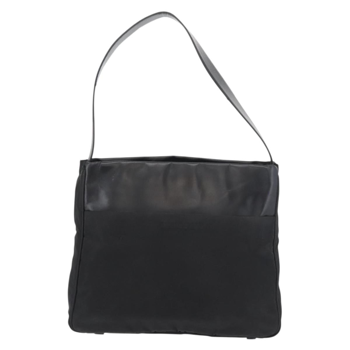 PRADA Shoulder Bag Nylon Black Silver