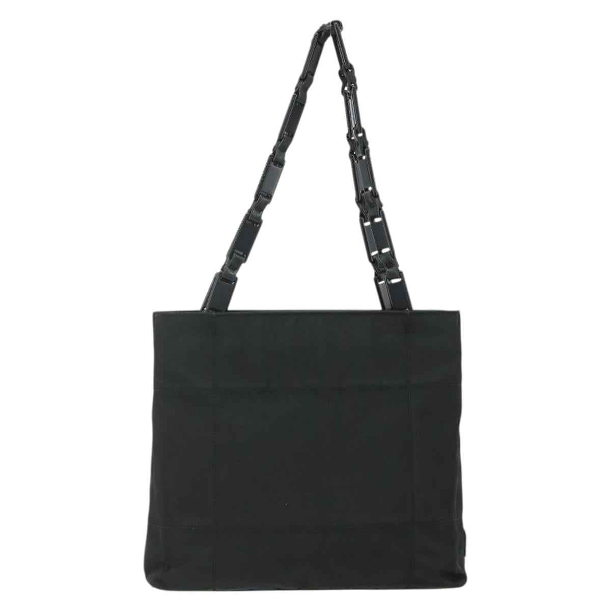 PRADA Chain Hand Bag Nylon Black