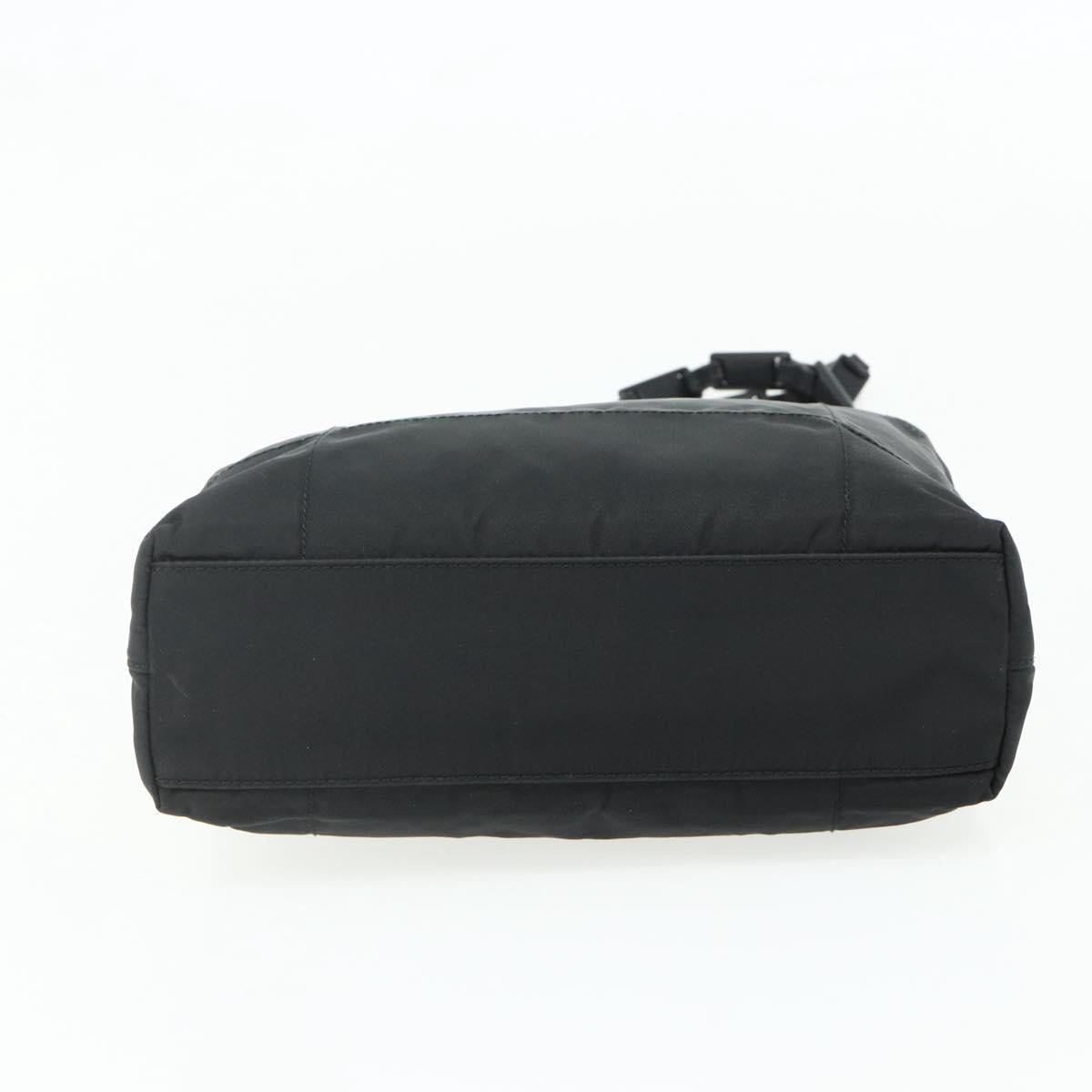 PRADA Chain Hand Bag Nylon Black