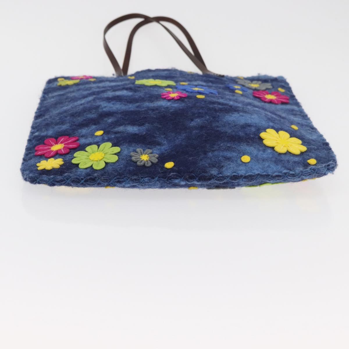 FENDI Tote Bag Wool Blue