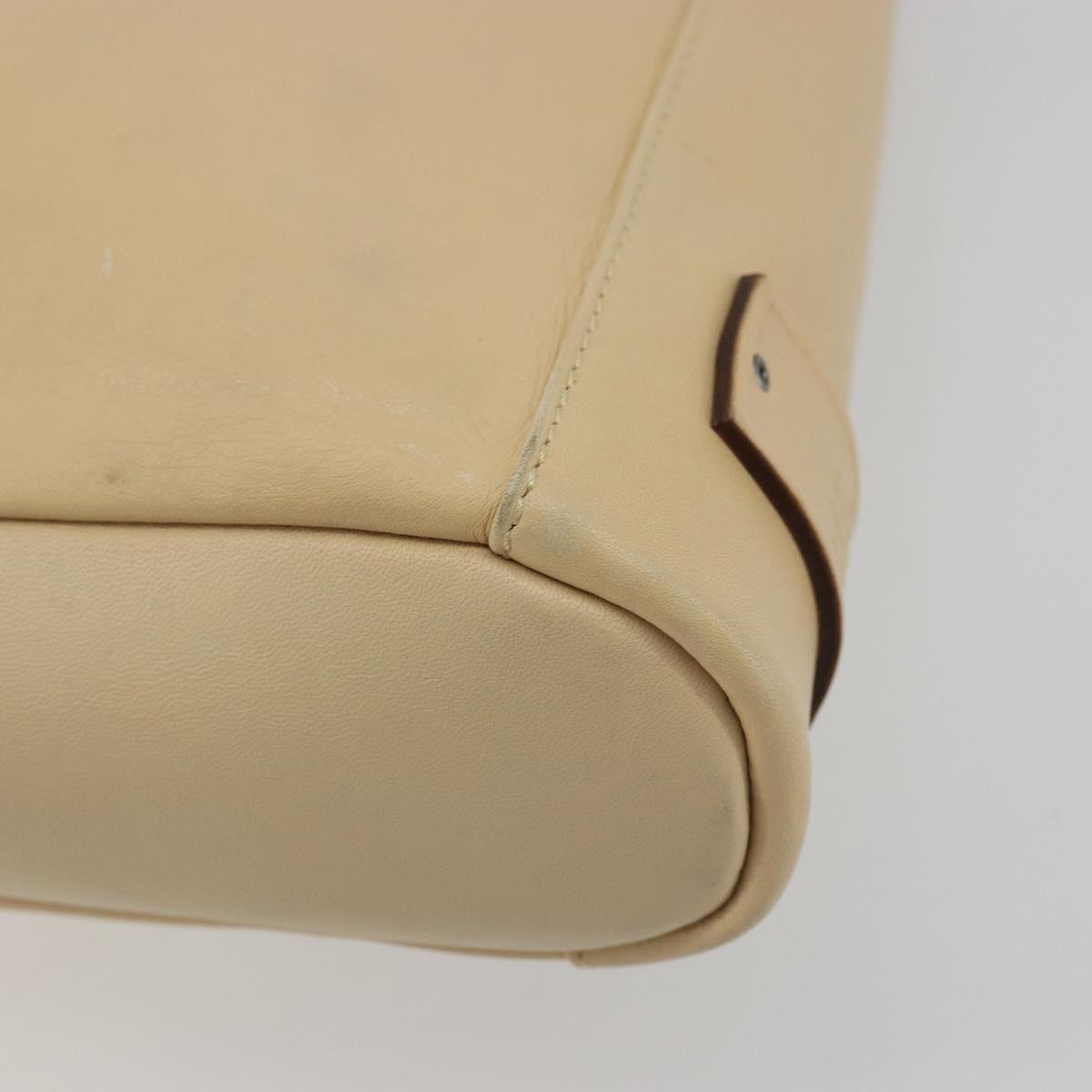 GUCCI Shoulder Bag Leather Beige Silver 91761