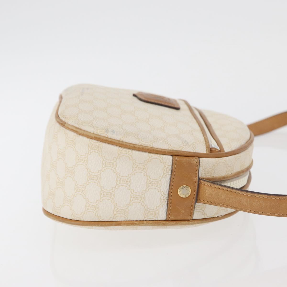 CELINE Macadam Canvas Shoulder Bag PVC White