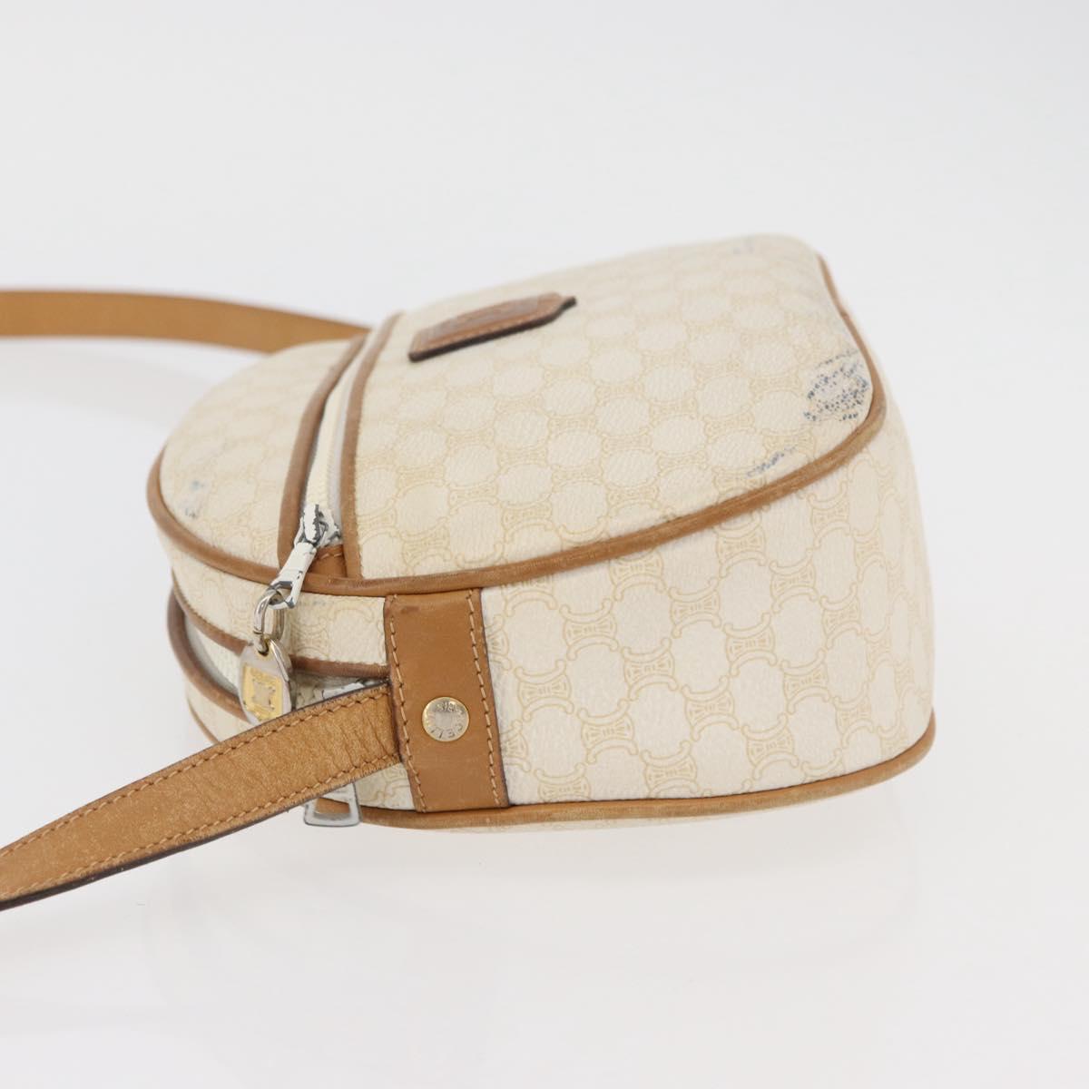 CELINE Macadam Canvas Shoulder Bag PVC White