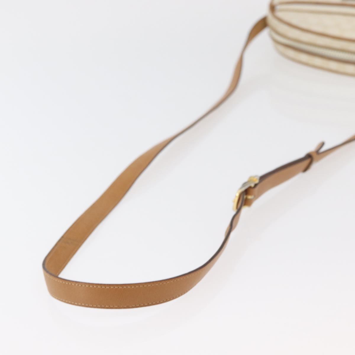 CELINE Macadam Canvas Shoulder Bag PVC White
