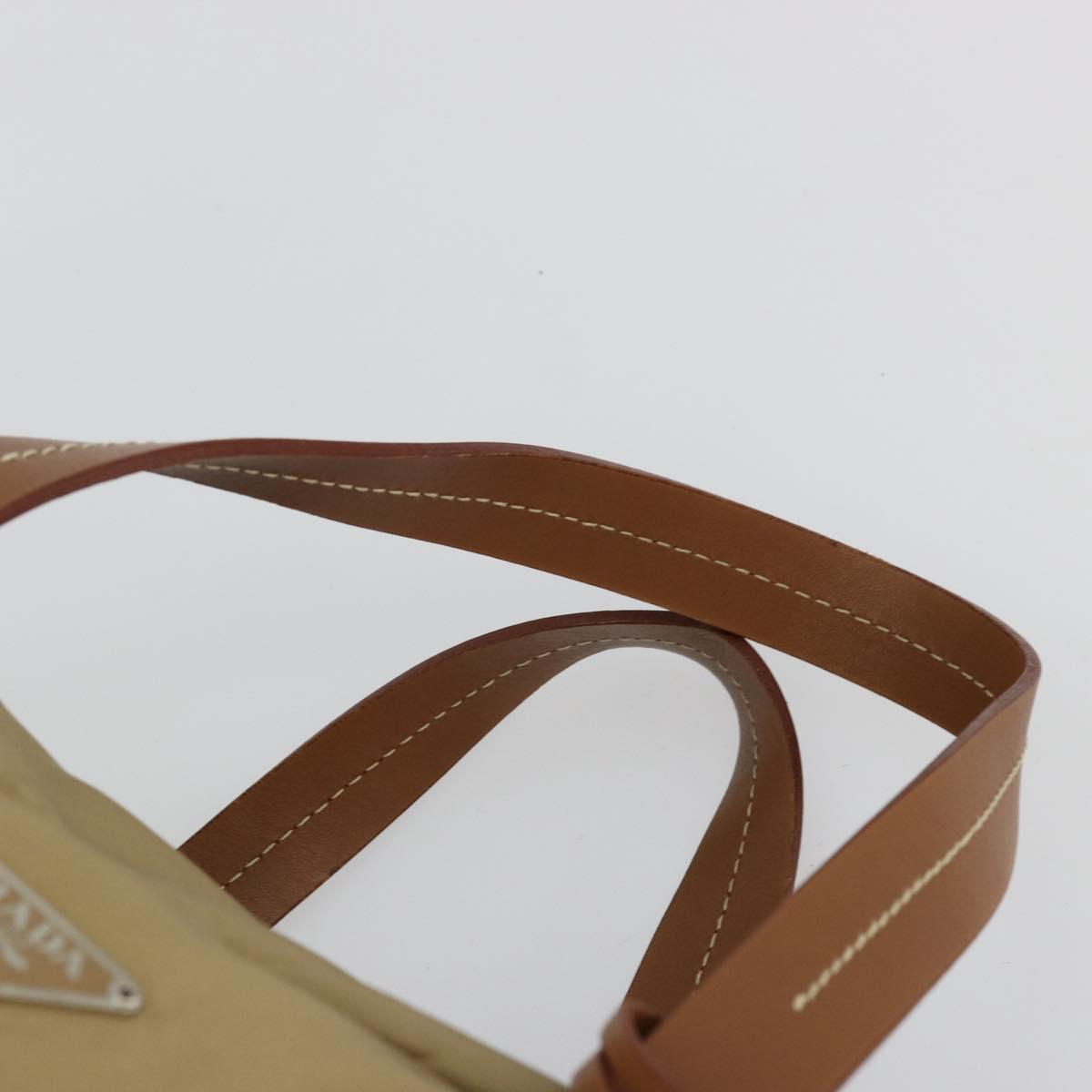 PRADA Boston Bag Nylon Silver Beige